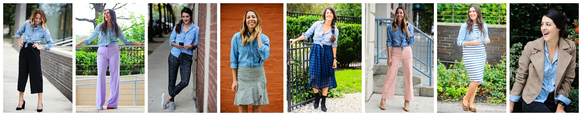 Méthodes pour enfiler une chemise en chambray Huit méthodes
